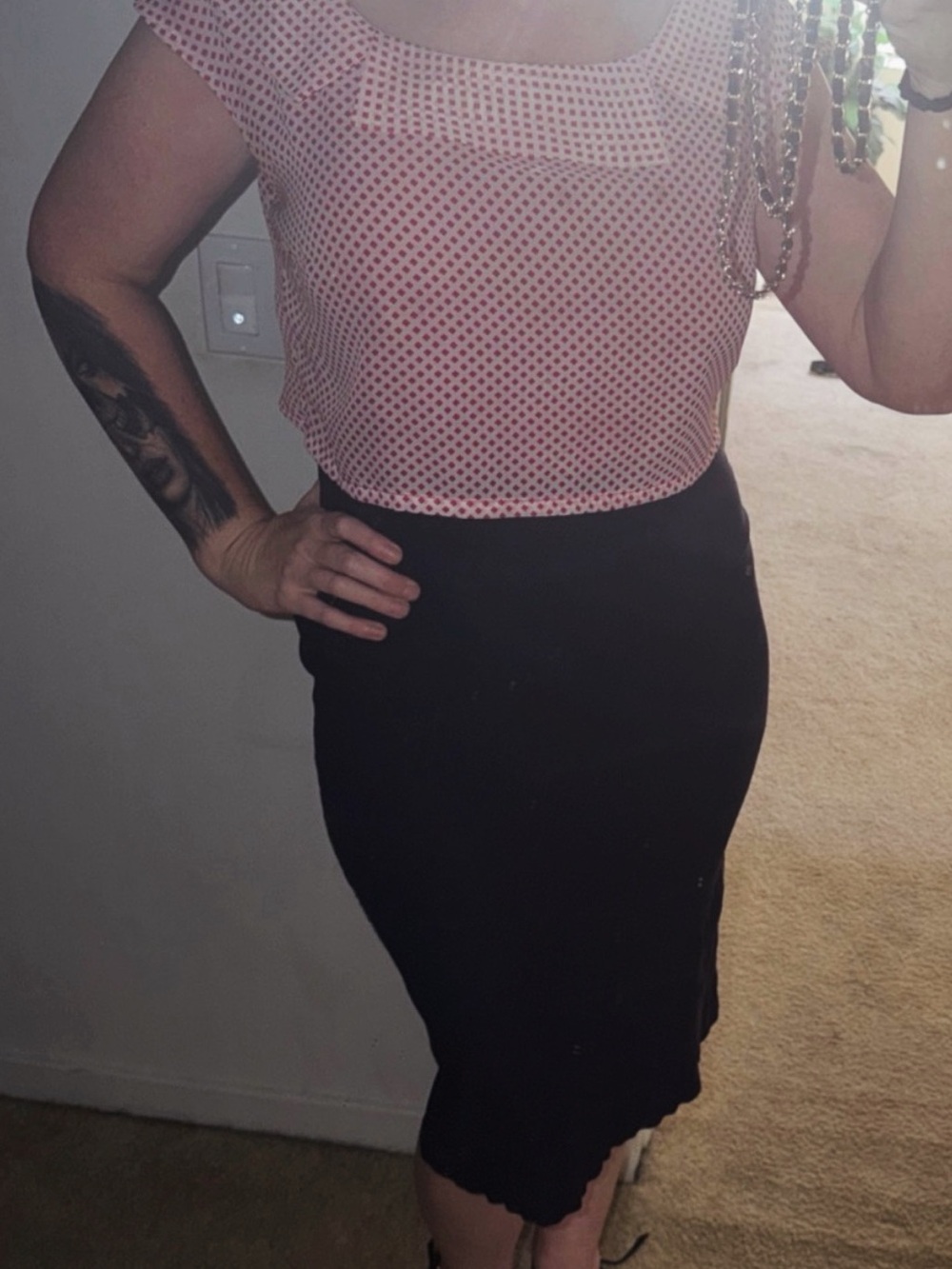 Sexy Stop Staring Pin Up Style Dress Work xL EUC red blue